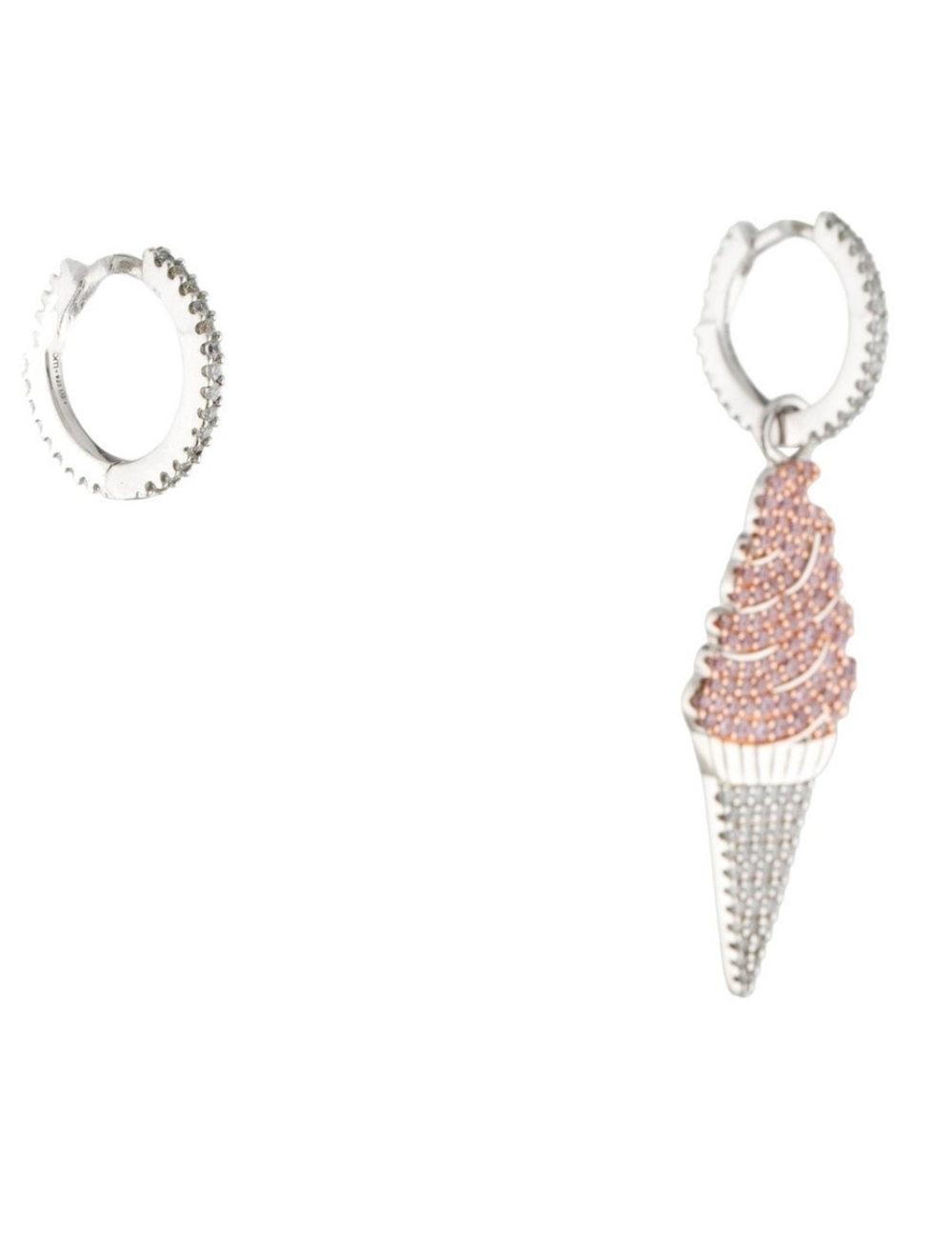 Charm Only APM Monaco Silver Crystal Ice Cream Cone Charm